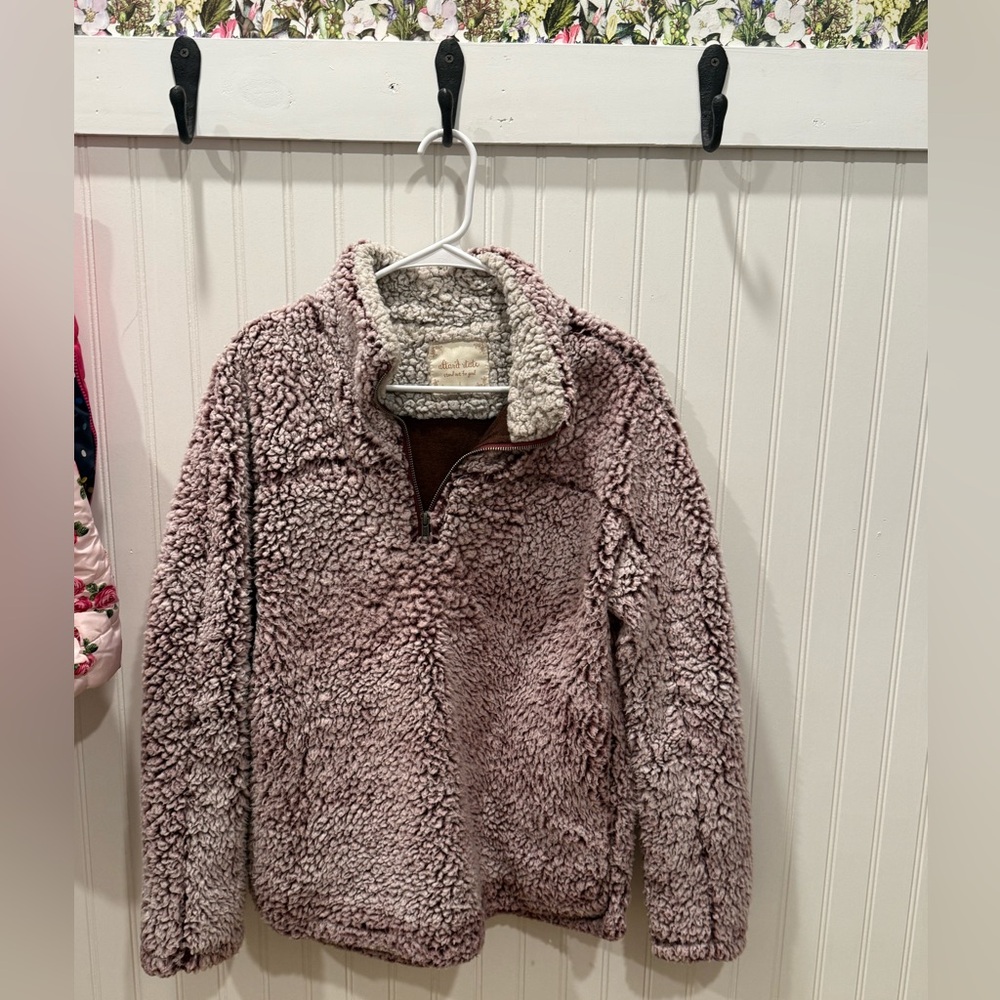 Altar'd State Plush Sherpa Jacket - Cream and Brown